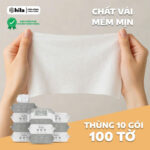 Khăn giấy khô Hila hộp rút 100 tờ