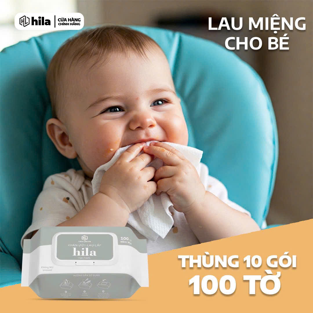 Khăn giấy khô Hila hộp rút 100 tờ